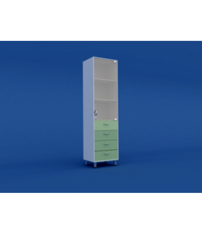 Шкаф медицинский одностворчатый для медикаментов МШ-1.08-ВТМ  500х550х1800