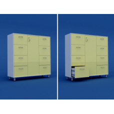 Шкаф для хранения продуктов закрытый с ящиками МШ-3.10-ВТМ  1300х400х1400