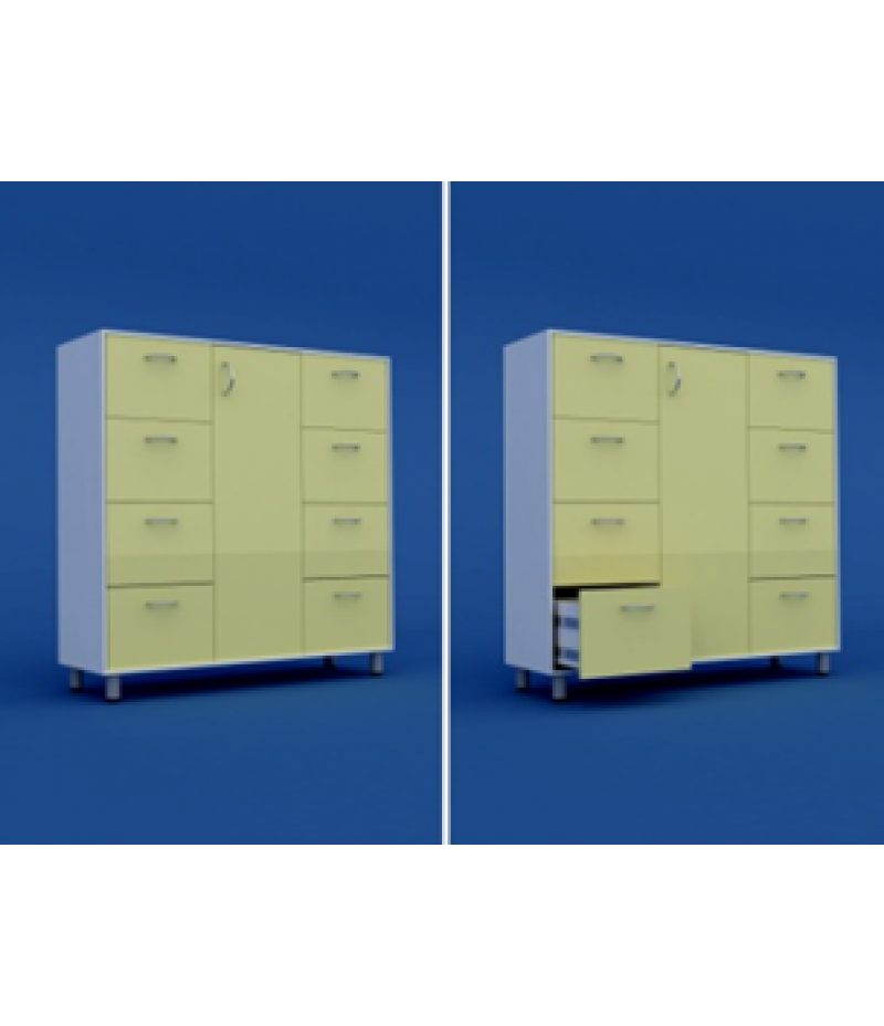Шкаф для хранения продуктов закрытый с ящиками МШ-3.10-ВТМ  1300х400х1400