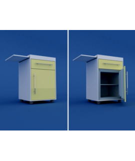 Тумба прикроватная с мини-холодильником и выдвижнымстоликом (1 ящик) МТП-1.12-ВТМ   530х520х890